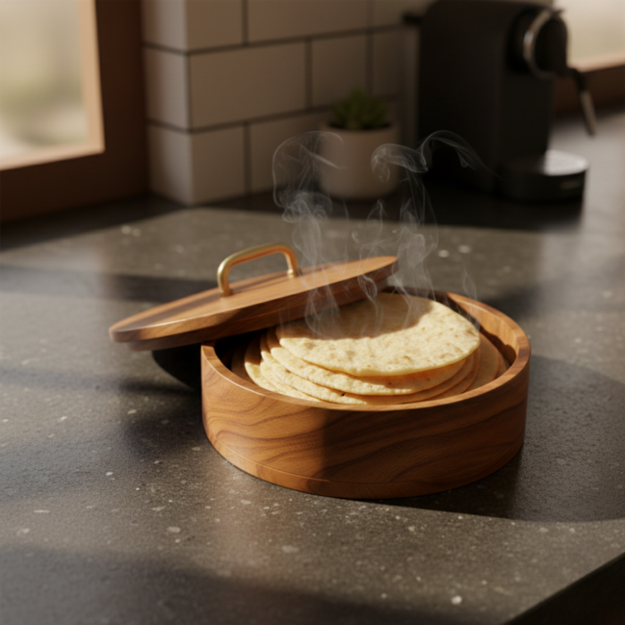 Handcrafted Wooden Chapati Box