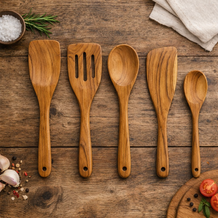 Handcrafted Wooden Spatula Set